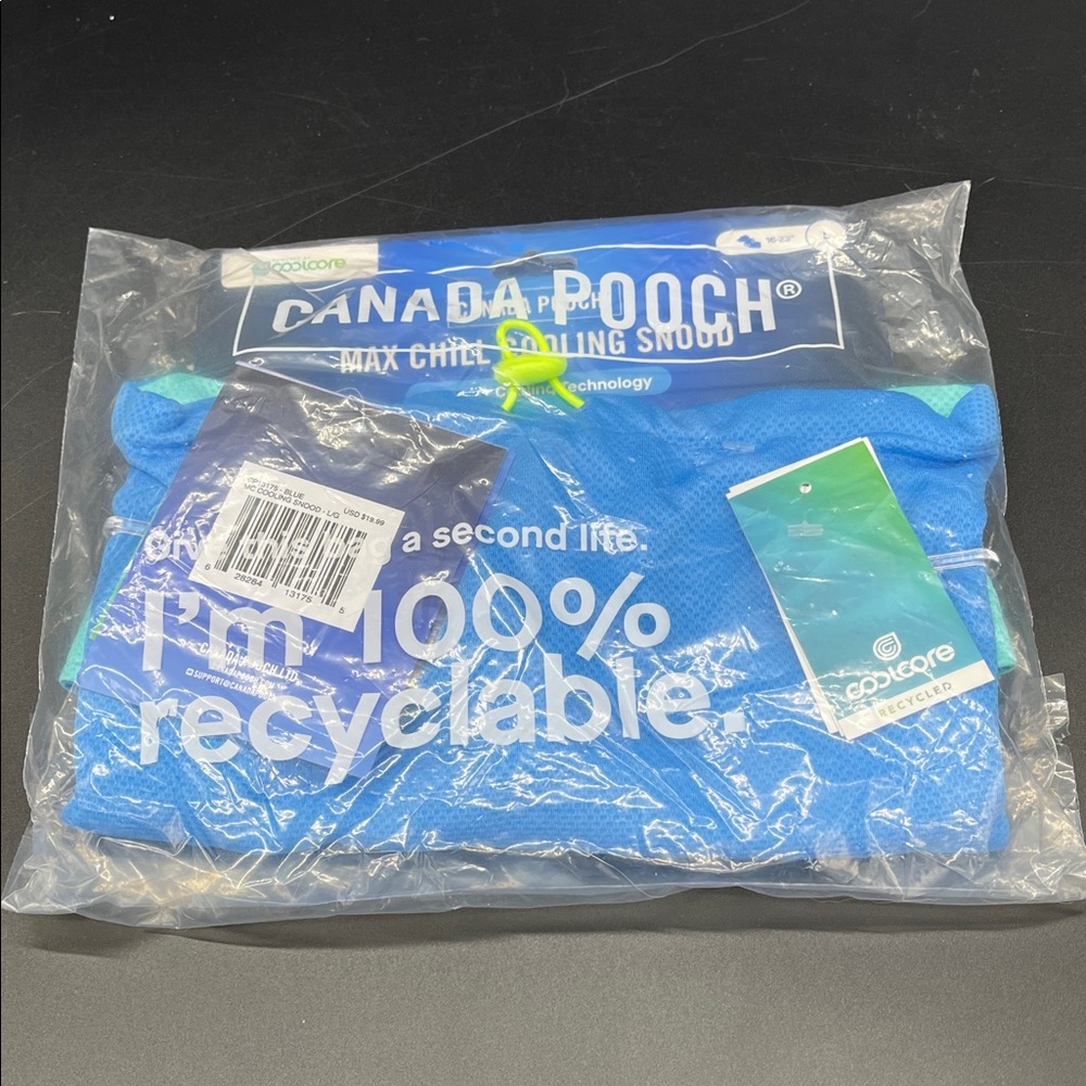NWT Canada Pooch Blue Cooling Snood Sz Large *BENEFITS ANIMAL WELFARE*